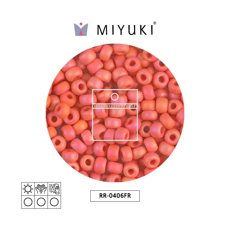 Mostacilla Miyuki rocalla 6/0 RR0406FR mate opaco naranja AB x 25g