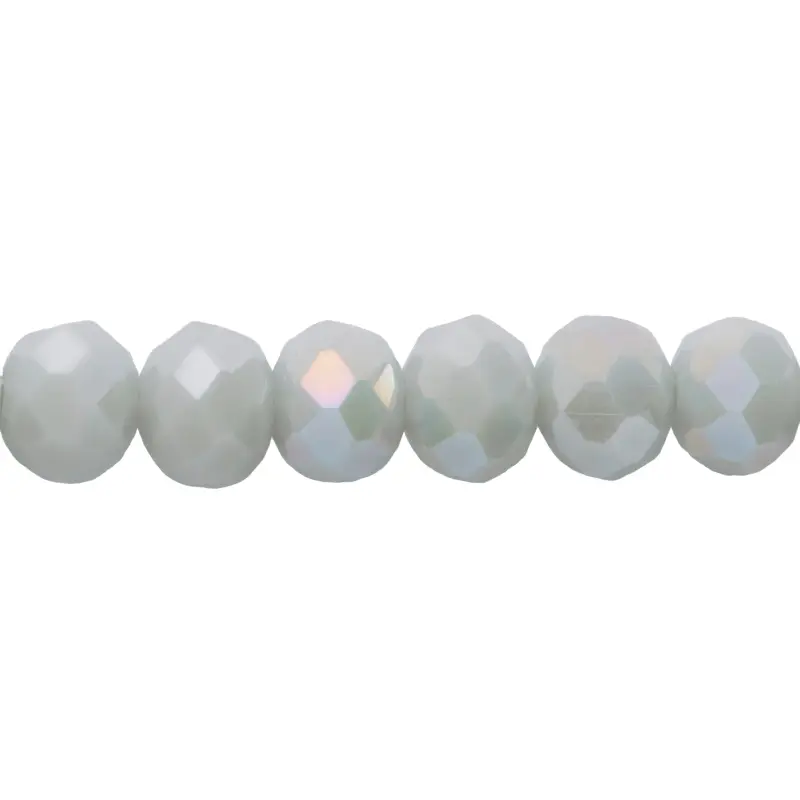 Murano rondela facetada 6mm light grey 70 x aprox 95unds