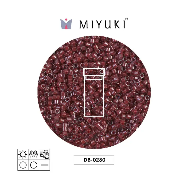 Miyuki delica 11/0 DB0280 rojo forrado cristal lusterr x 3g