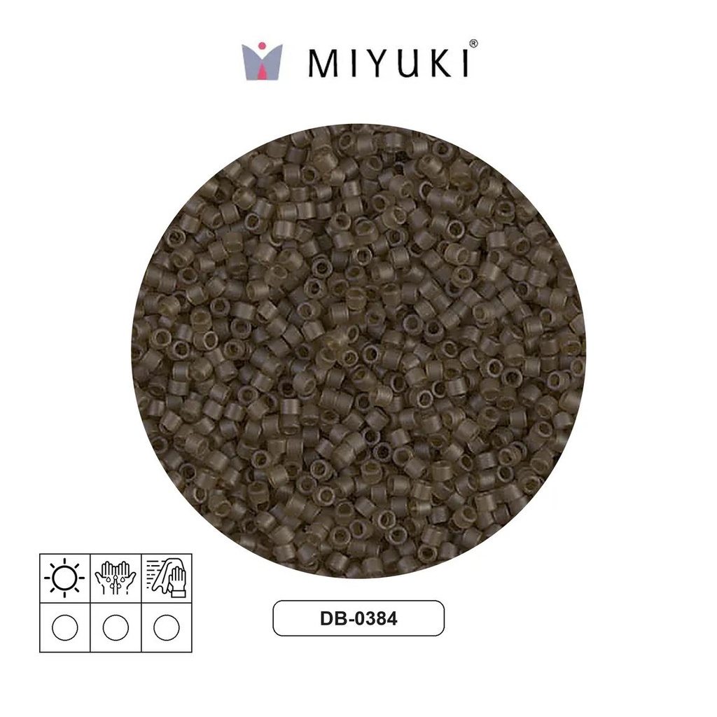 Miyuki delica 11/0 DB0384-1 transparent smoky quartz satin x 50g