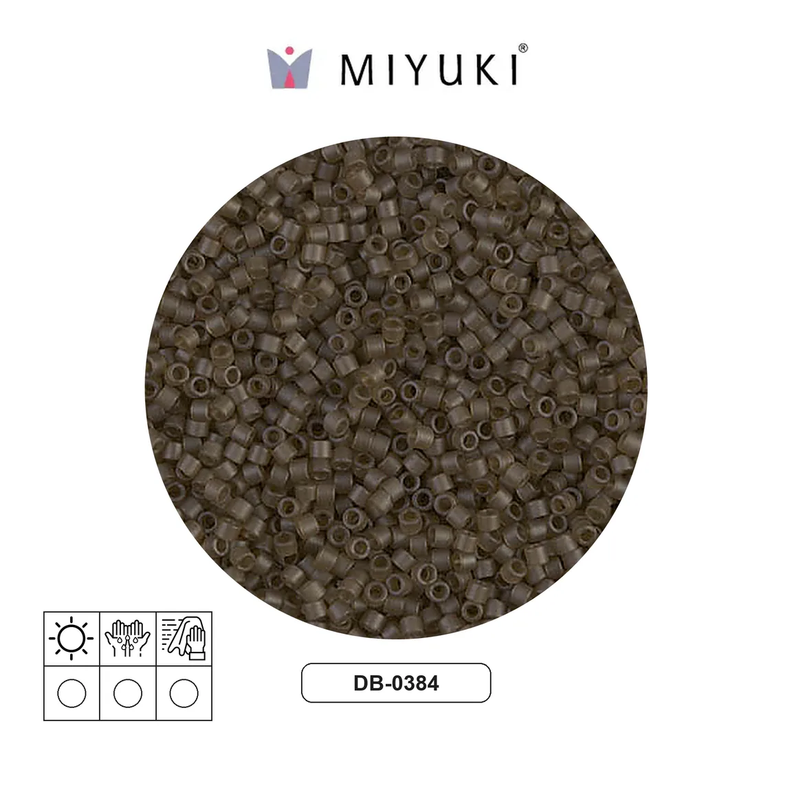 Miyuki delica 11/0 DB0384-1 transparente smoky quartz satinado x 50g