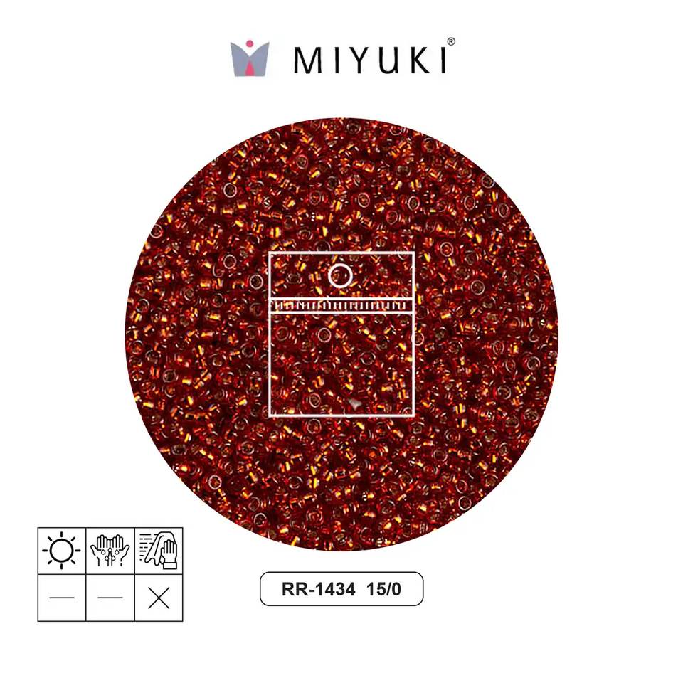 Mostacilla Miyuki rocalla 15/0 RR1434 silver lined dark burnt orange x 10g