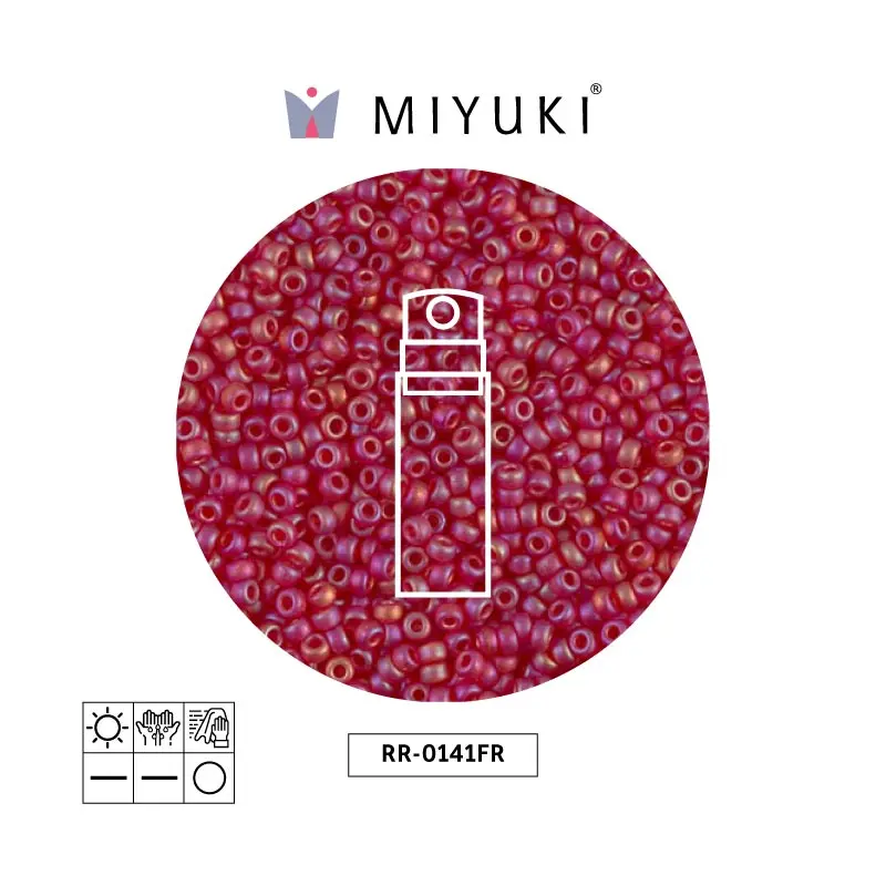 Mostacilla Miyuki rocalla 11/0 RR0141FR mate transparente ruby x 10g