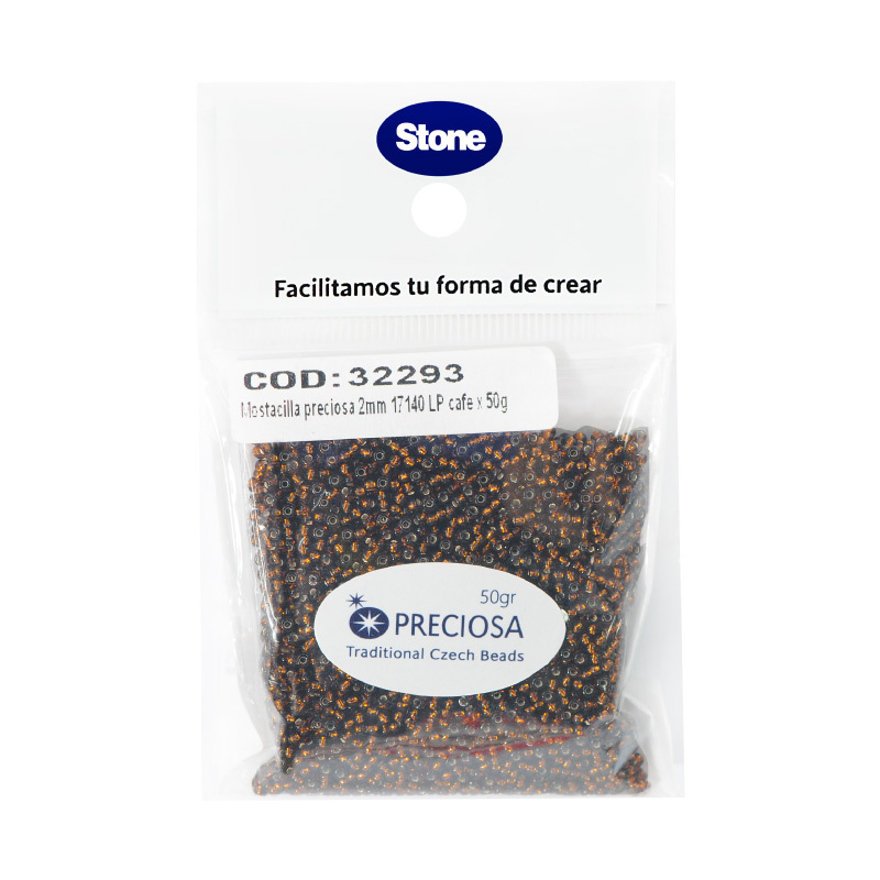 Mostacilla checa preciosa 10/0 2mm 17140 LP cafe x 50g