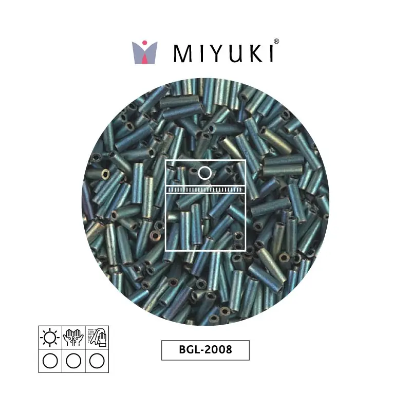 Miyuki bugle 6mm BGL2008 matte metallic patina AB x 25g