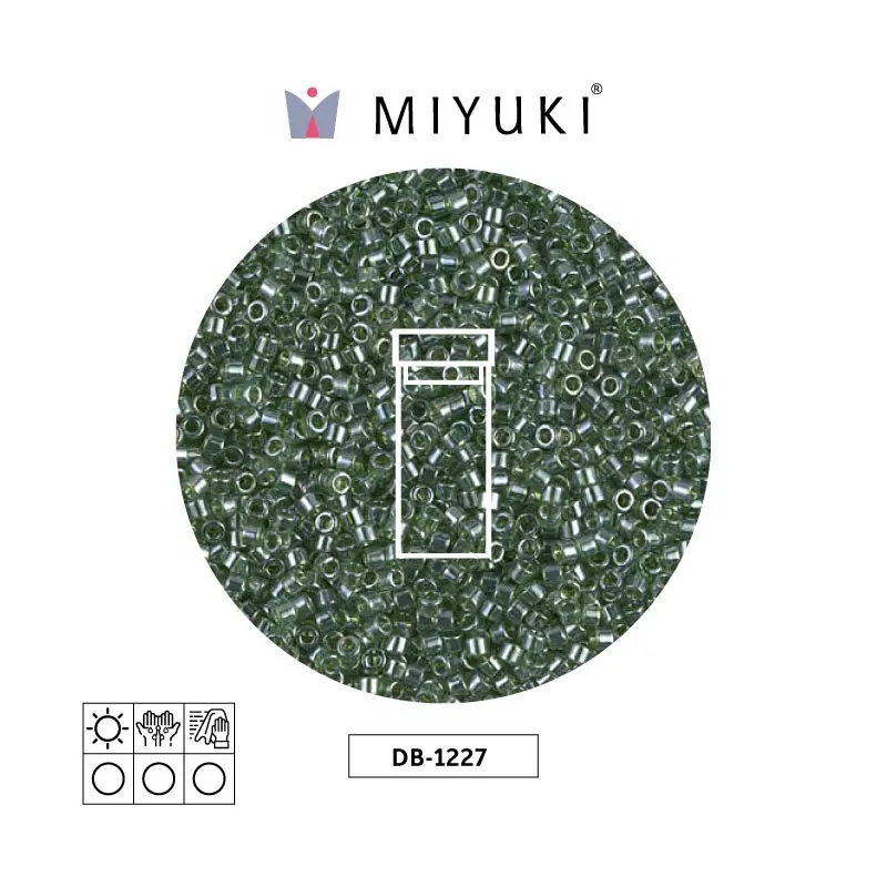 Miyuki delica 11/0 DB1227 transparente verde lusterr x 3g