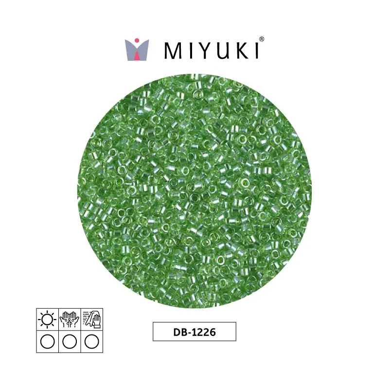 Miyuki delica 11/0 DB1226 transparent lime luster x 50g