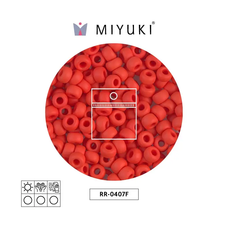 Mostacilla Miyuki rocalla 6/0 RR0407F opaco claro rojo mate x 25g
