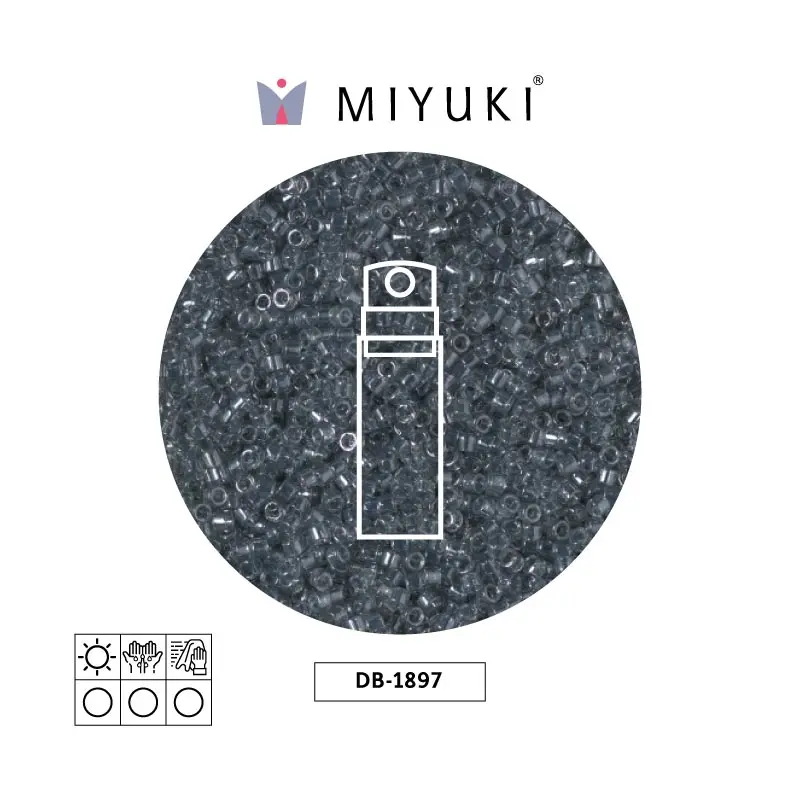 Miyuki delica 11/0 DB1897 transp gris lusterr x 10g