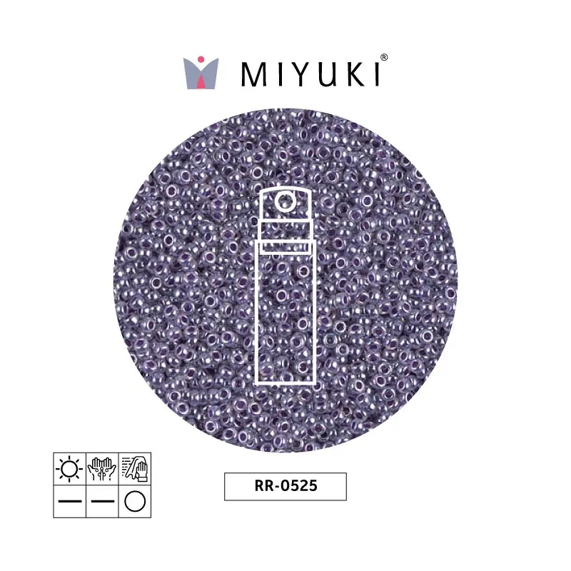 Mostacilla Miyuki rocalla 15/0 RR0525 morado Ceylon perlado x 10g