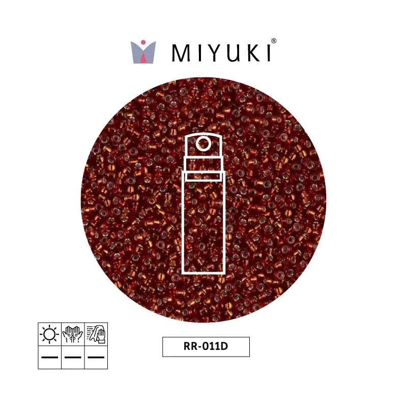 Mostacilla Miyuki rocalla 15/0 RR0011D plateado forrado oscuro ruby x 10g