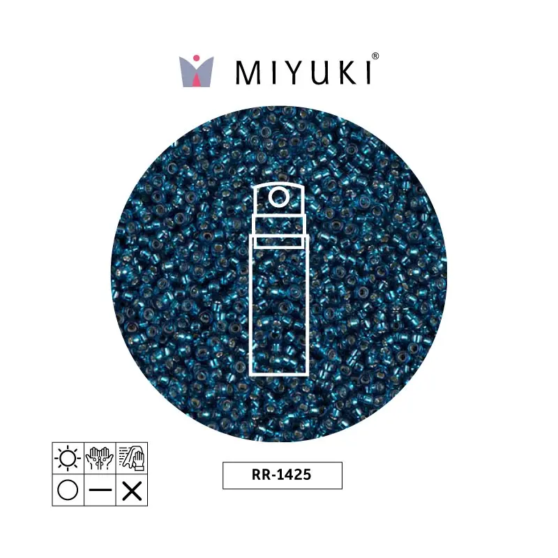 Mostacilla Miyuki rocalla 15/0 RR1425 plateado forrado azul zircon x 10g