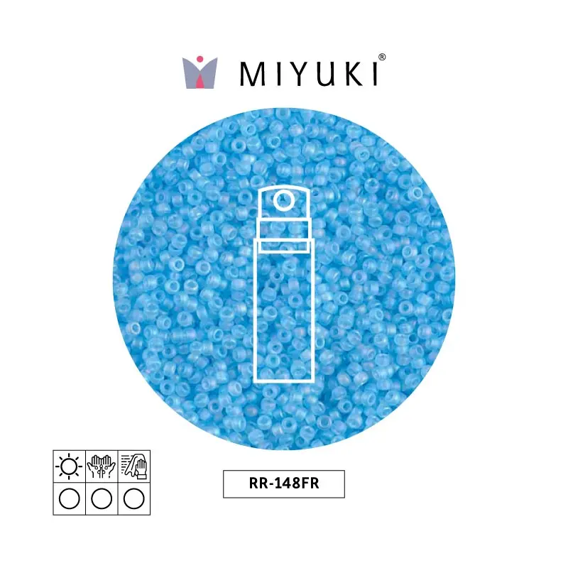 Mostacilla Miyuki rocalla 15/0 RR0148FR mate transparente azul AB x 10g