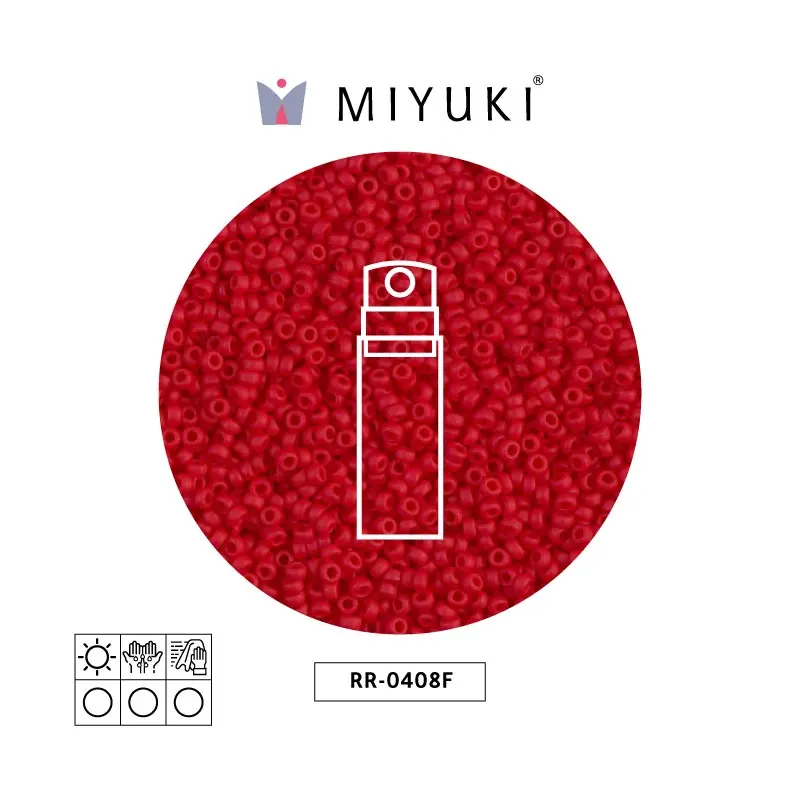 Mostacilla Miyuki rocalla 15/0 RR0408F mate opaco rojo x 10g