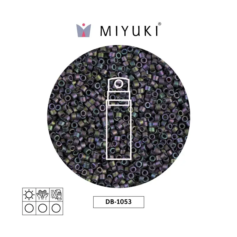 Miyuki delica 11/0 DB1053 mate metalizado plum esmerald dorado AB x 10g