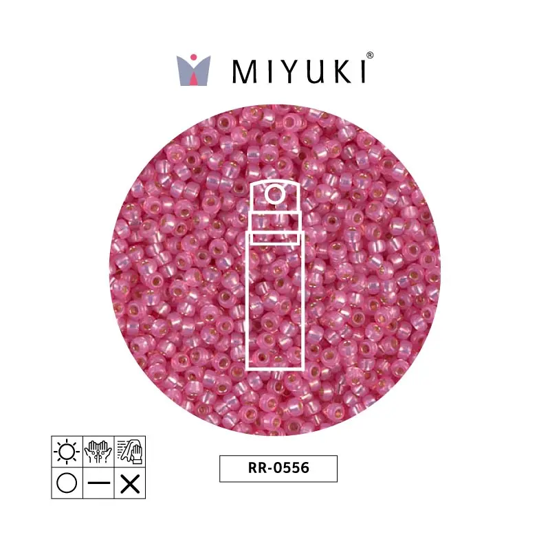Mostacilla Miyuki rocalla 11/0 RR0556 rosado plateado forrado alabaster x 10g