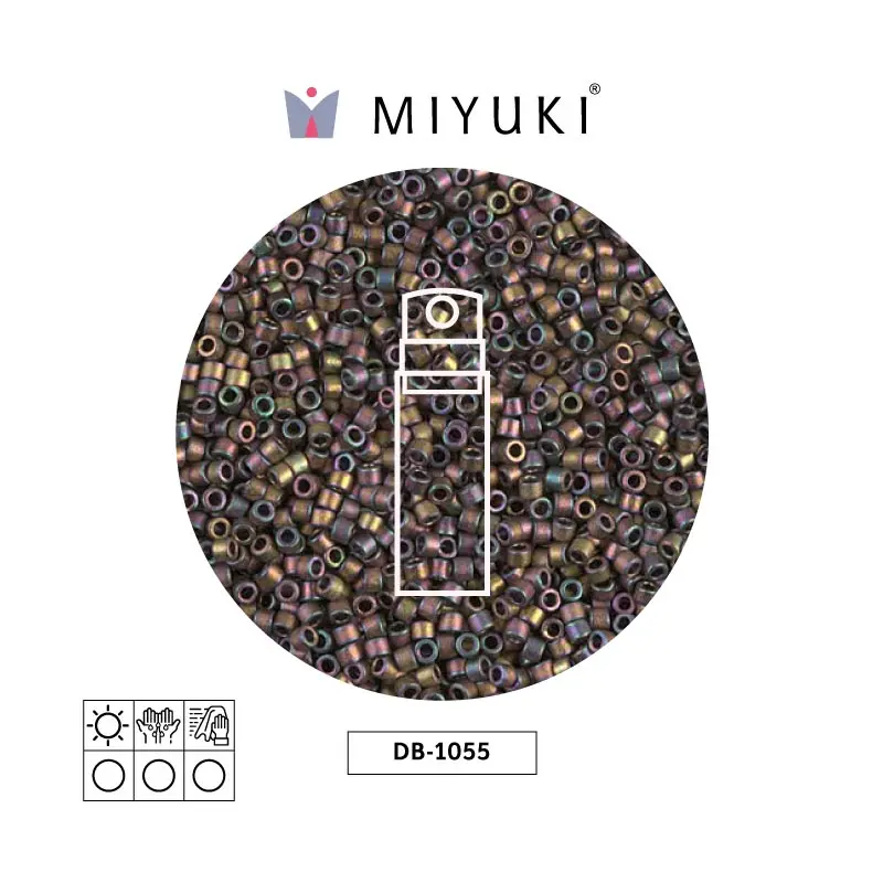 Miyuki delica 11/0 DB1055 mate metalizado red-green/gold x 10gr