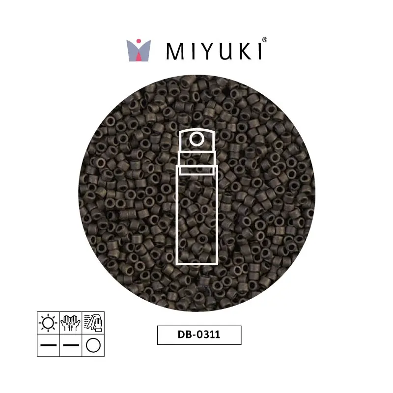 Miyuki delica 11/0 DB0311 mate metalizado oscuro verde x 10g