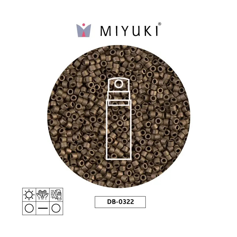 Miyuki delica 11/0 DB0322 matt metalizado oscuro café x 10g