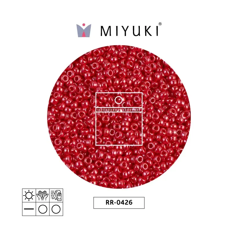 Mostacilla Miyuki rocalla 11/0 RR0426 opaco rojo brillo x 25g