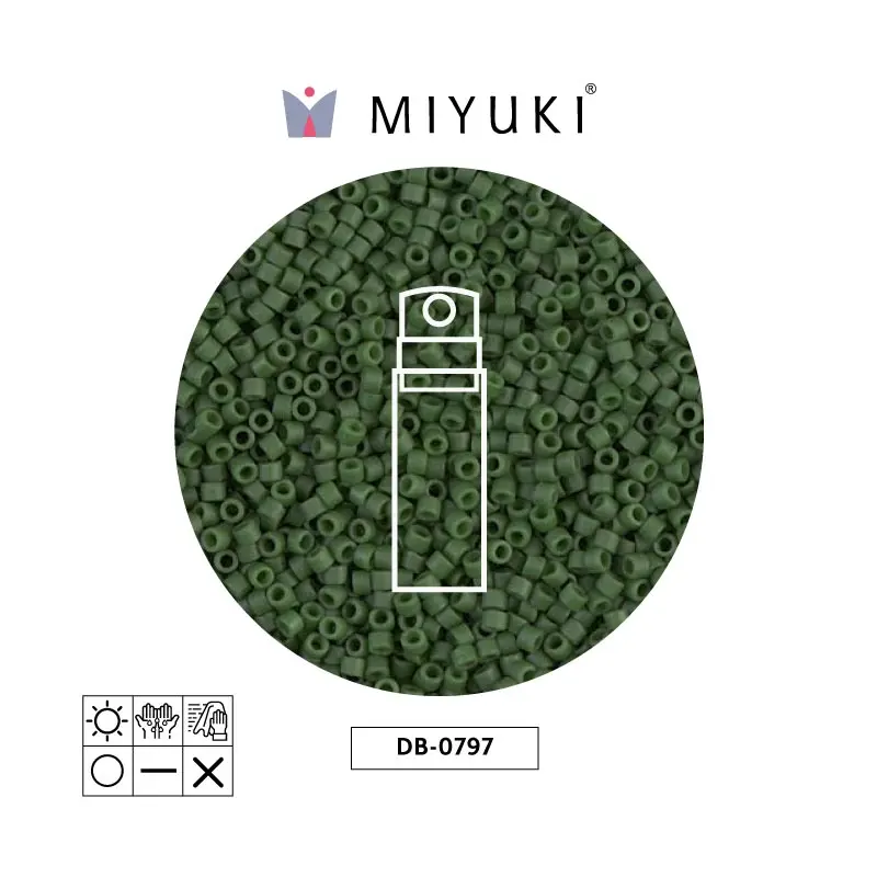 Miyuki delica 11/0 DB0797 mate opaco jade verde x 10g