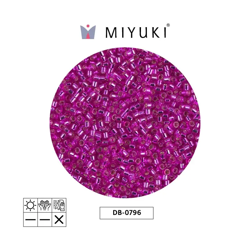 Miyuki delica 11/0 DB1340 plateado forrado bright fucsia x 50gr