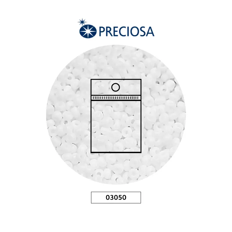 Mostacilla checa preciosa 10/0 2mm 03050 OP blanca x 50g
