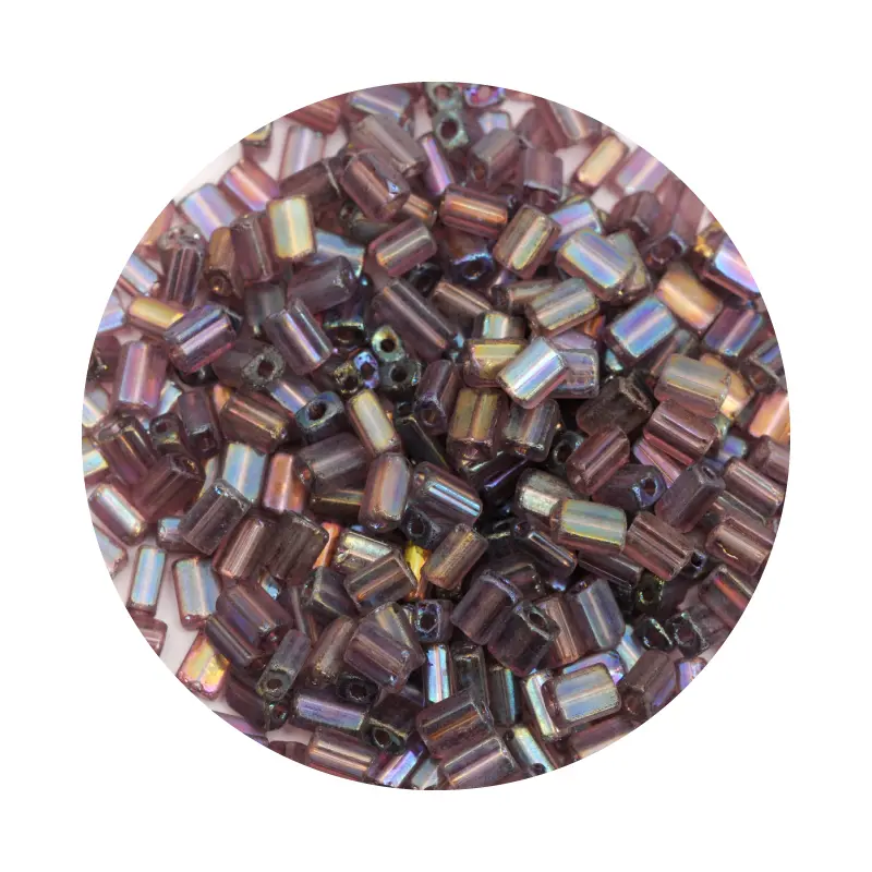 Canutillo plano rectangular 5x3mm amatista x 50 grs