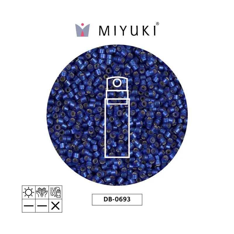 Miyuki delica 11/0 DB0693 mate plateado forrado dusk azul x10g