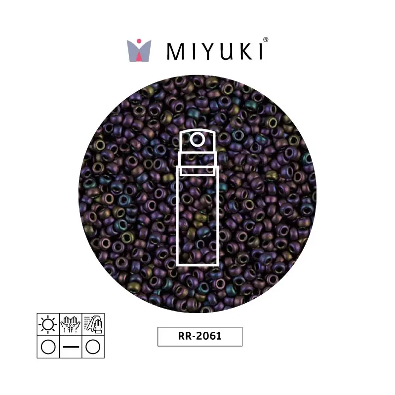 Mostacilla Miyuki rocalla 11/0 RR2061 mate metalizado plum esmerald AB x 10g