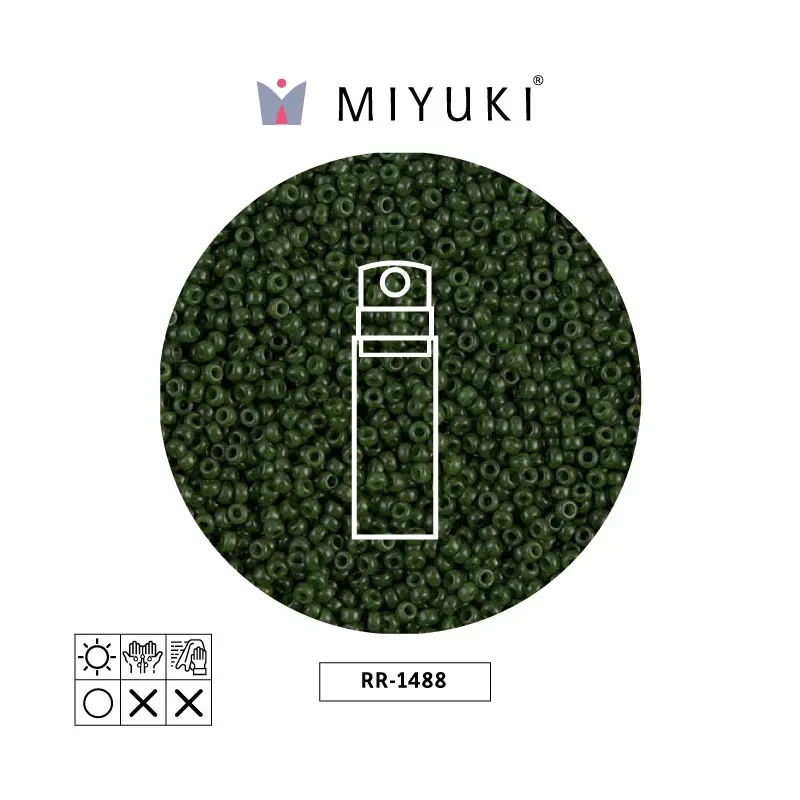 Mostacilla Miyuki rocalla 15/0 RR1488 opaco verde x 10g