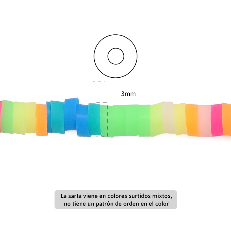 Sarta fimo disco 3mm 3-1 color mix x 39cm