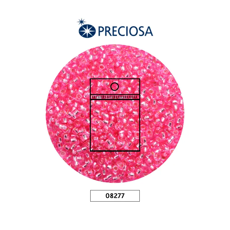 Mostacilla checa preciosa 2mm 08277 LP fucsia x 50g