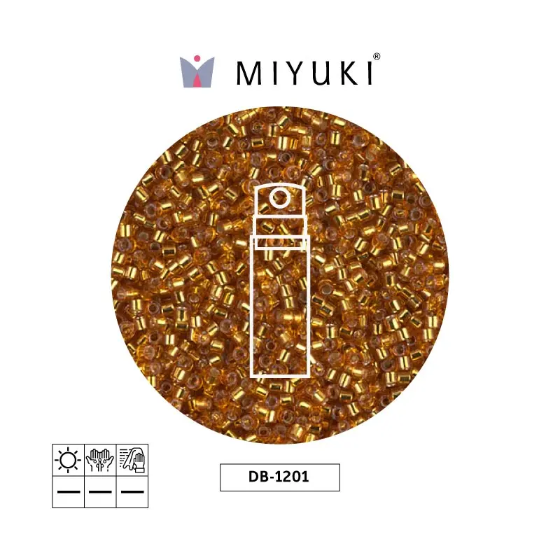 Miyuki delica 11/0 DB1201 plateado forrado marigold x 10g