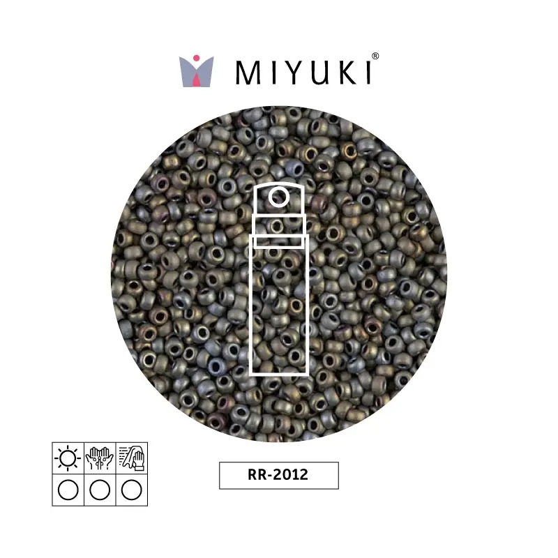 Mostacilla Miyuki rocalla 11/0 RR2012 mate metalizado tawny gris x 10g