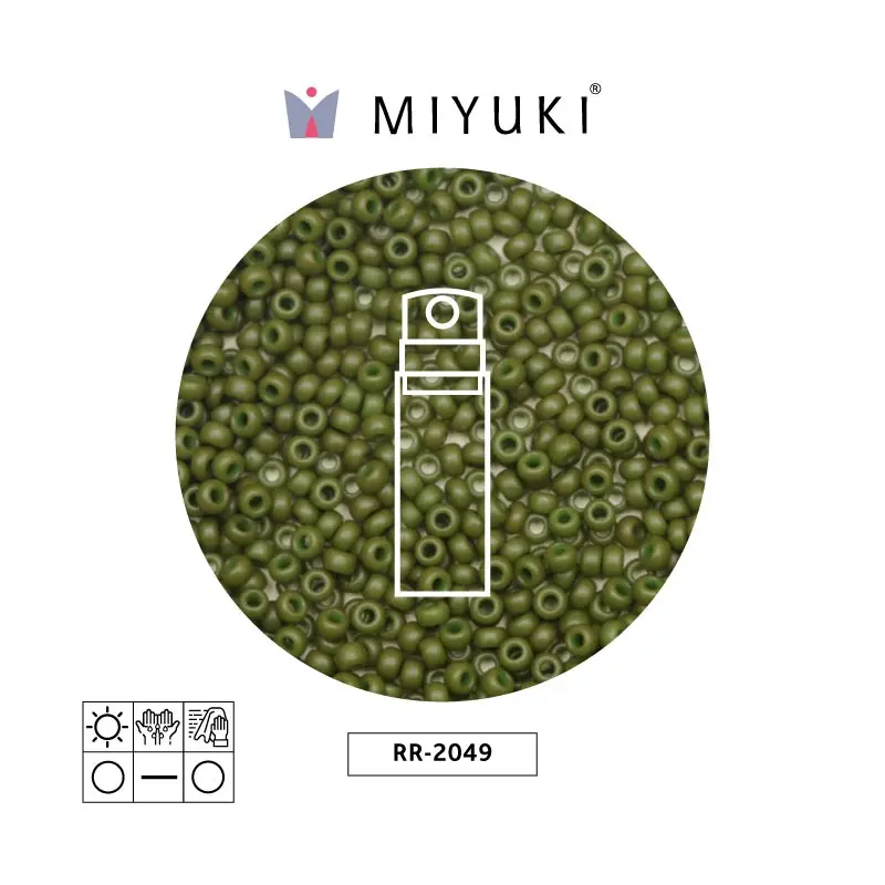 Mostacilla Miyuki rocalla 11/0 RR2049 opaco mate verde x 10g