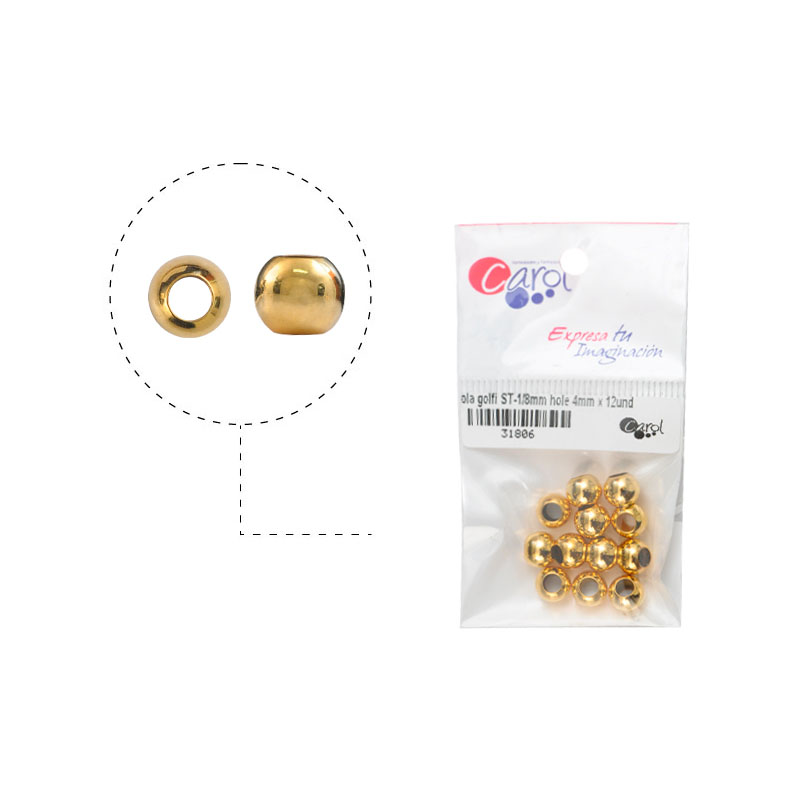 Bola rodio ST-1/8mm hole 4mm x 12und