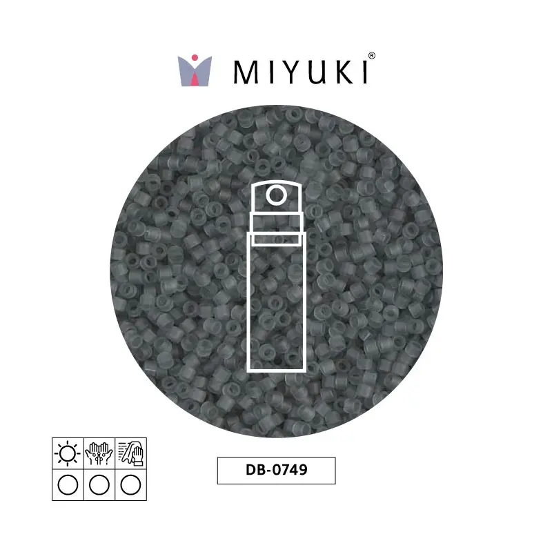 Miyuki delica 11/0 DB0749 mate transparente gris x 10g