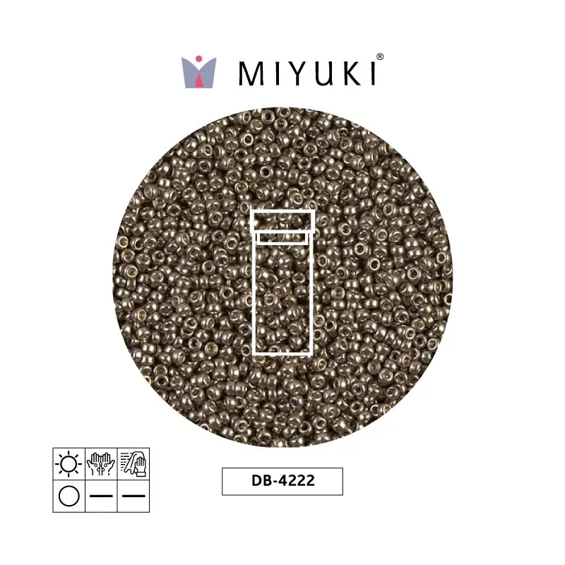 Mostacilla Miyuki rocalla 15/0 RR4222 galvanizado pewter Duracoat x 10g