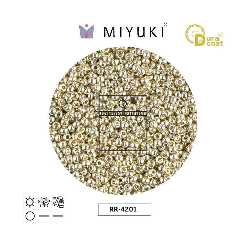 Mostacilla Miyuki rocalla 11/0 RR4201 galvanizado plateado x 25g