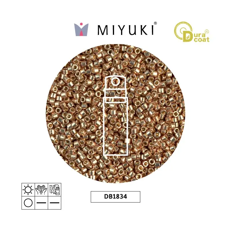 Miyuki delica 11/0 DB1834 galvanizado champagne Duracoat x 10gr