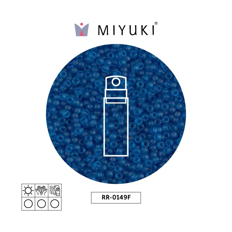 Mostacilla Miyuki rocalla 11/0 RR0149F mate transparente capri azul x 10g
