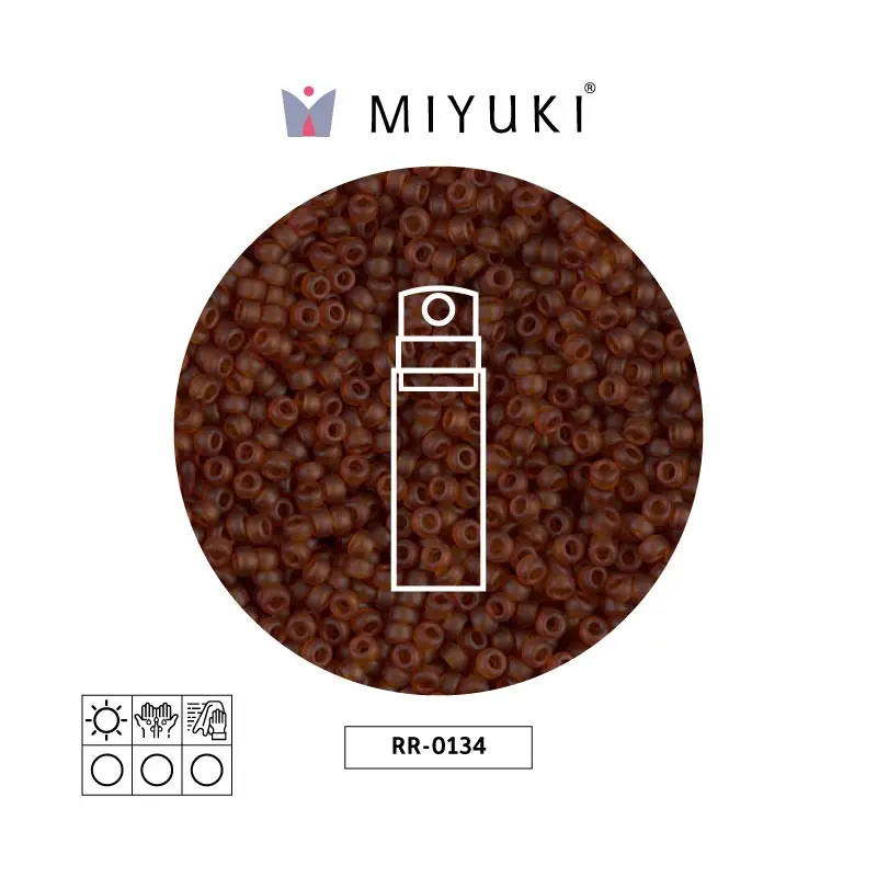 Mostacilla Miyuki rocalla 11/0 RR0134F mate transparente oscuro cafe x 10g