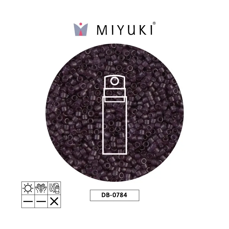 Miyuki delica 11/0 DB0784 mate transparente oscuro smoky amet x 10g