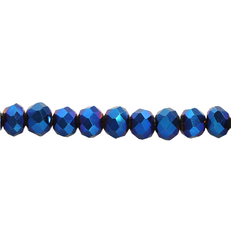 Murano rondela facetada 3mm metallic blue 134 x aprox110unds