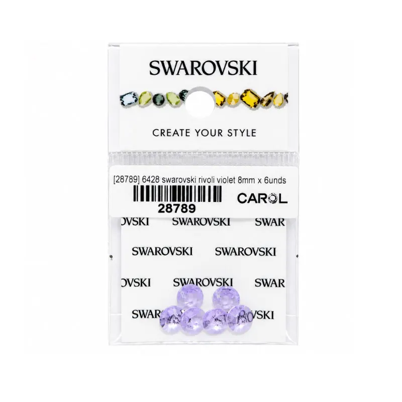 6428 swarovski rivoli violet 6mm x 6unds