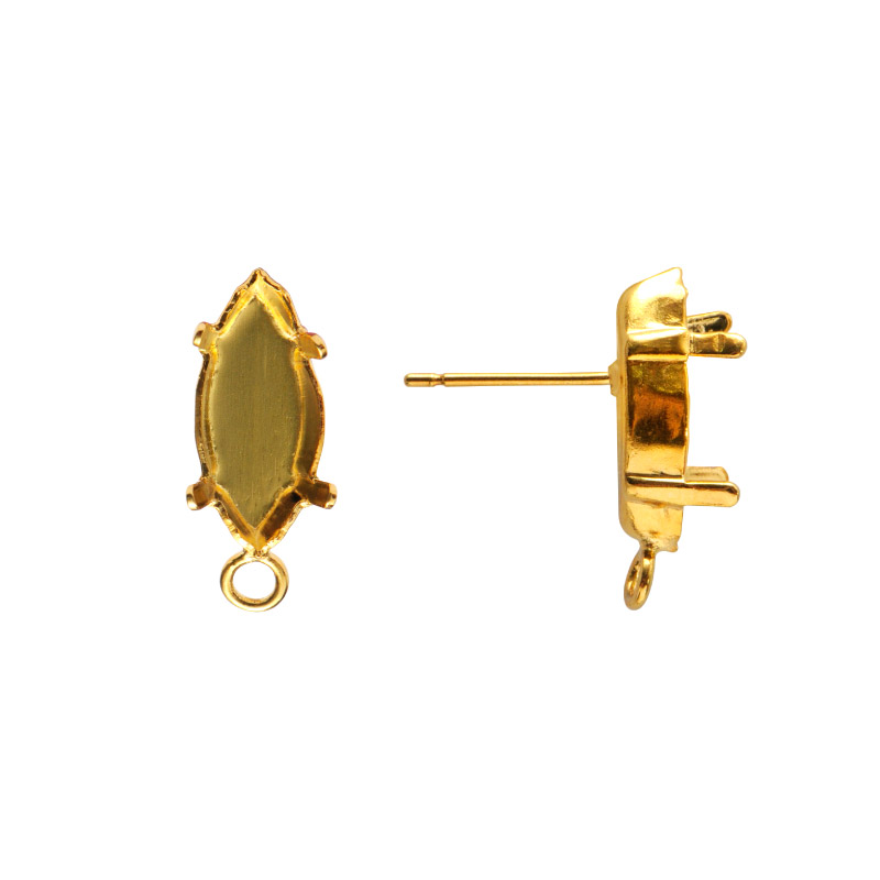 4228DE setting topo arete navette 15x7mm/rodio con argolla x par