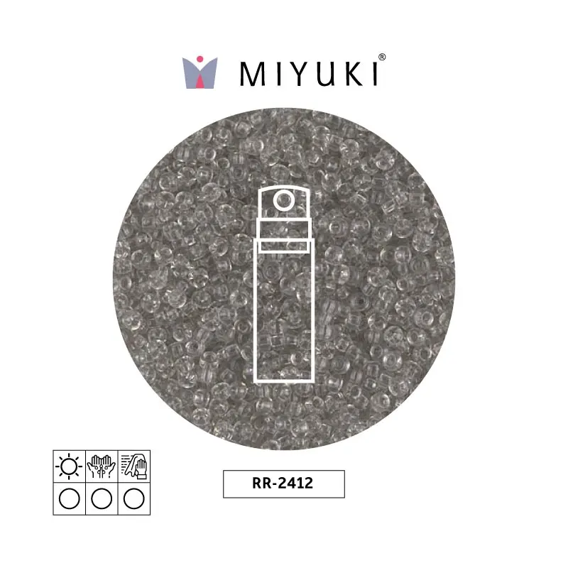Mostacilla Miyuki rocalla 11/0 RR2412 transparente taupe x 10g