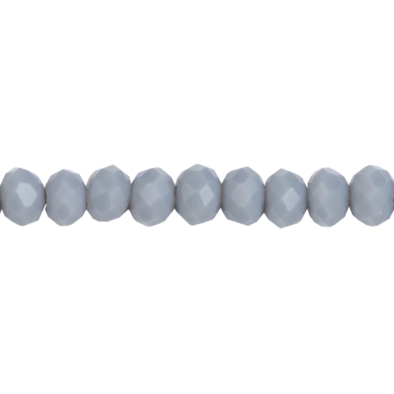 Murano rondela facetada 3mm light gray mate 55 x 110unds