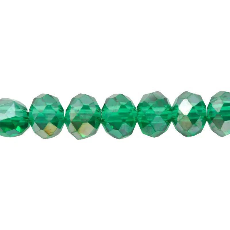 Murano rondela facetada 6mm emerald cal 402 x 95und